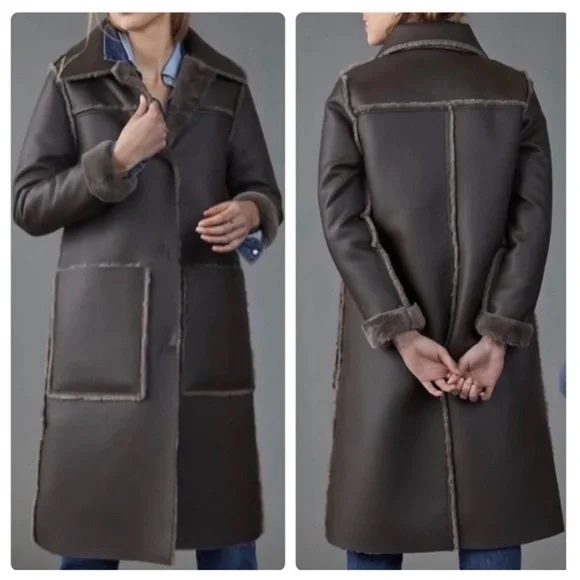 Anthropologie Kerry Reversible Faux Fur Coat NWT - L and XL - Picture 2 of 15